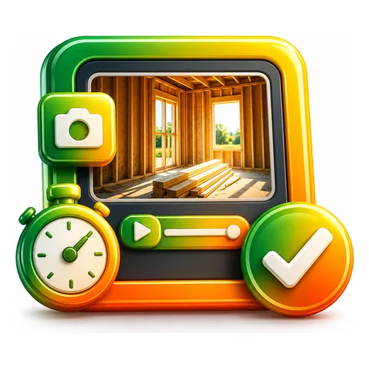 A camera and stopwatch over a framing photo — two minutes of documentation