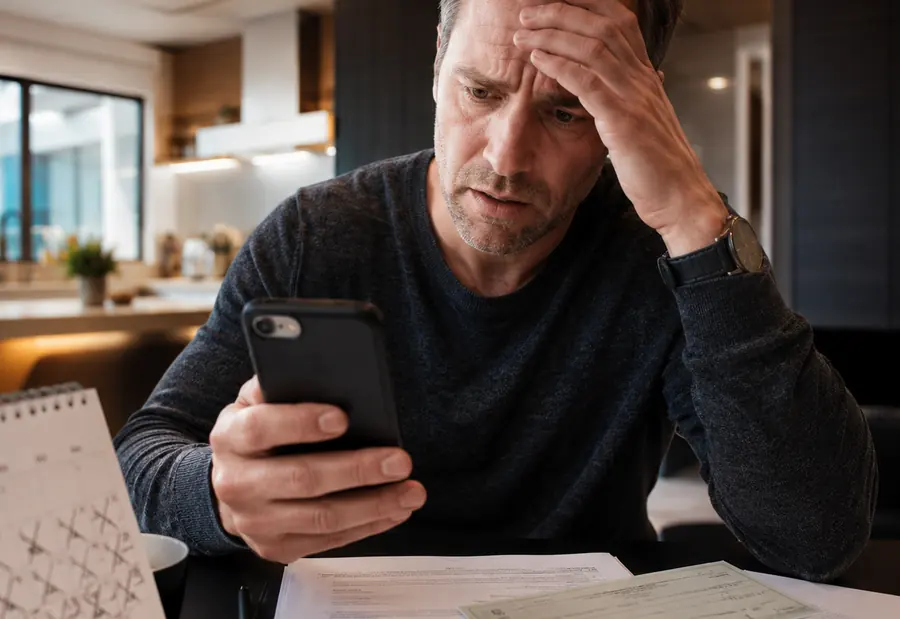 A homeowner staring at a phone that stopped ringing after the deposit cleared